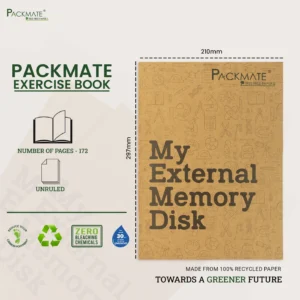 Packmate A4 Exercise Book - Unruled Made From 100% Recycled Paper - Image 5